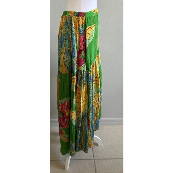 Women's Maxi Skirt Wrap Tropical Ruffles Fairy Boho Wedding Beach Hawaiian Med - Picture 3 of 9
